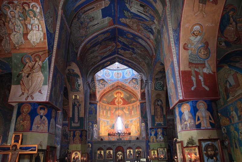 The frescoes in the Orthodox church in Tbilisi city, Georgia