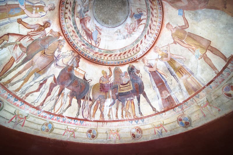 Frescoes In Tomb Of Thracian King