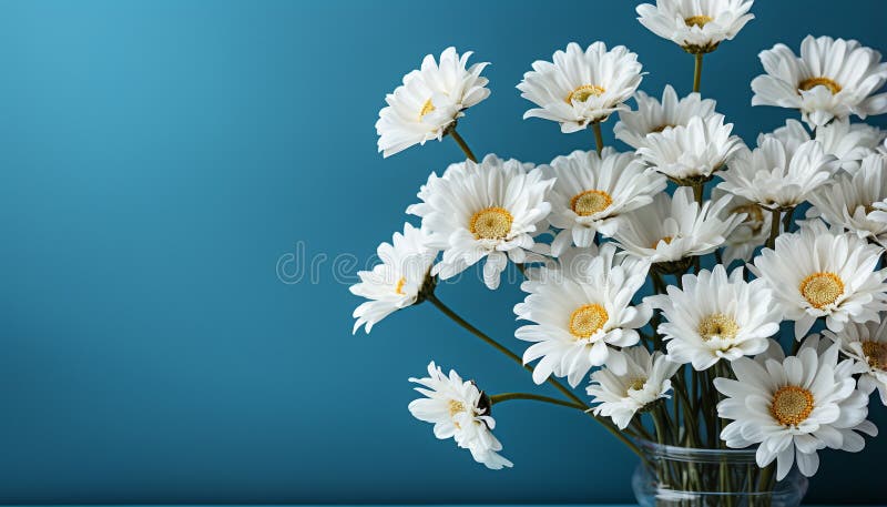 Frescor de las flores de margarita amarilla de verano en un jarrón verde generado por ai fotos de archivo libres de regalías