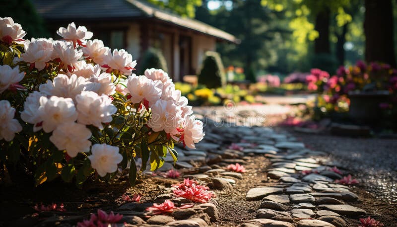 Frescura de las flores de verano en un ramo de jardín formal generado por ai foto de archivo