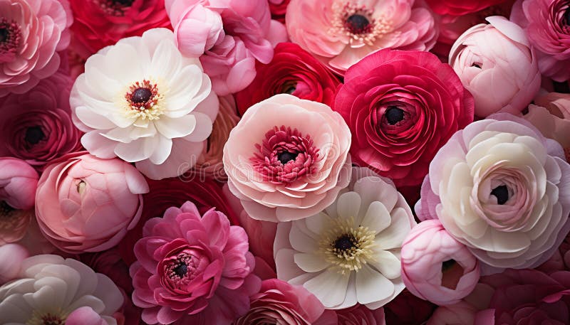 Frescura del amor veraniego en un ramo de flores rosas generadas por el ai fotos de archivo