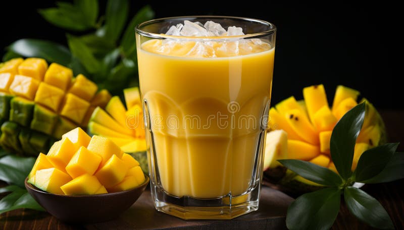 Frescura y dulzura en un sano cóctel de frutas de verano generado por ai fotos de archivo libres de regalías
