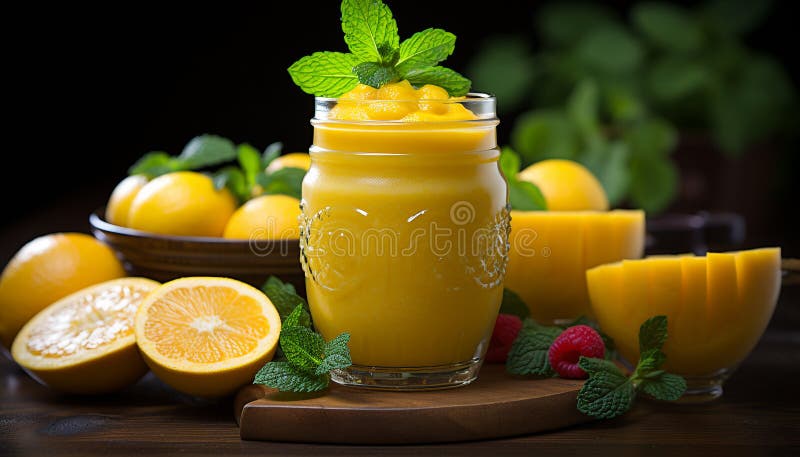 Frescura y verano en un sano cóctel de limonada orgánica generado por ai fotografía de archivo
