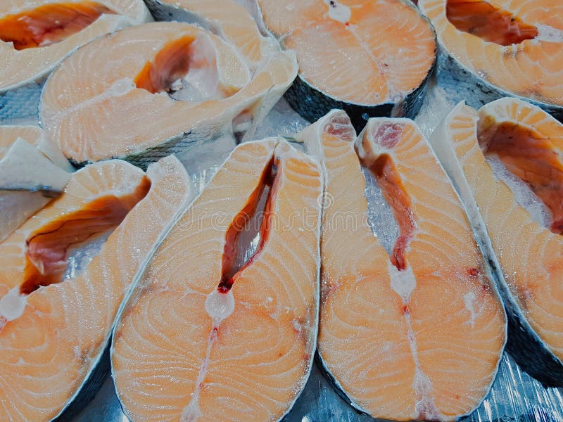 Fresh Appetizing Raw Fish Steaks Stock Photo Image of delicious