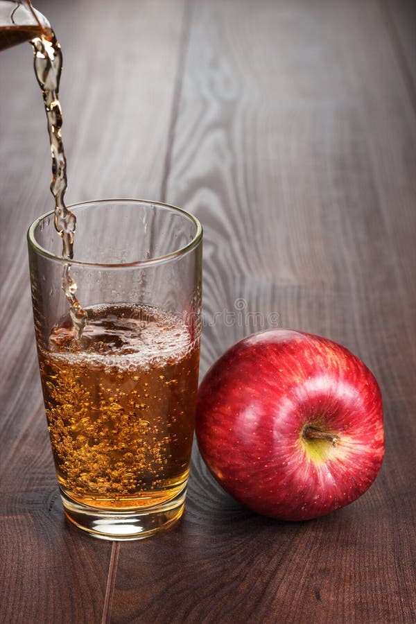 Fresh Apple Juice Pouring into Glass Stock Photo Image of liquid