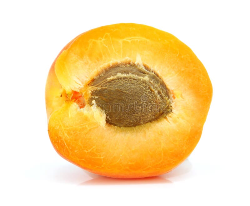 Fresh apricot fruits cut isolated