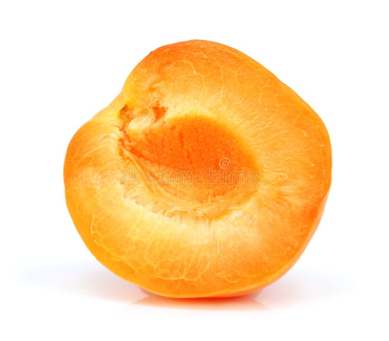 Fresh apricot fruits cut isolated