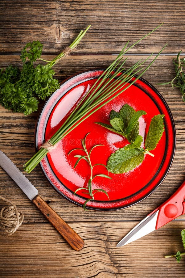 Fresh aromatic herbs royalty free stock photo