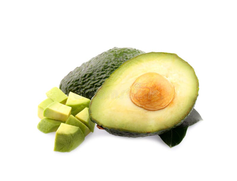 Fresh Avocado Fruits Isolated on White Background Stock Photo Image