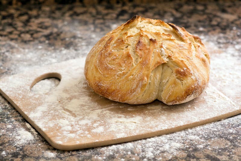 Fresh baked artisan bread stock photo