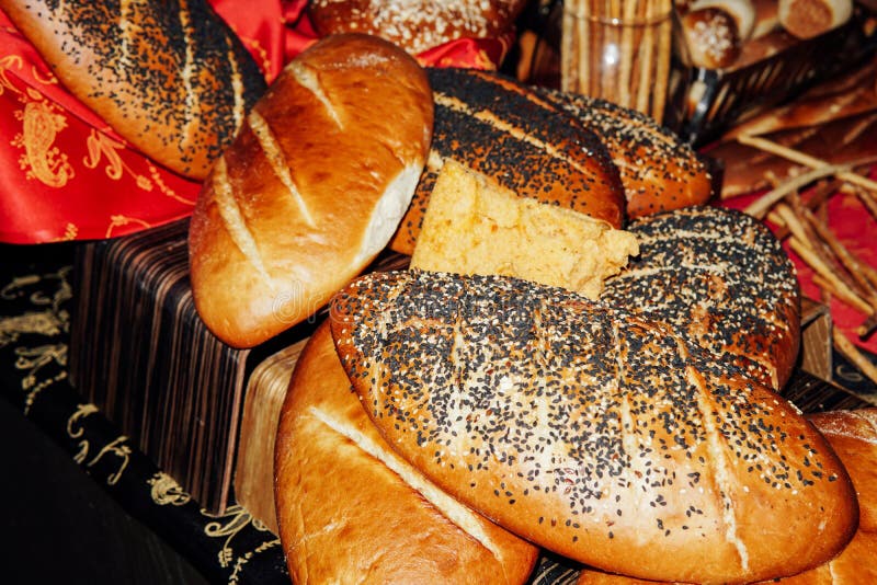 Fresh Baked Breads in the Bakery Bread Loaf Stock Photo Image of