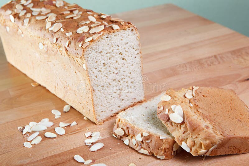 Fresh Baked Gluten Free Almond Bread Stock Image - Image of bake, slice