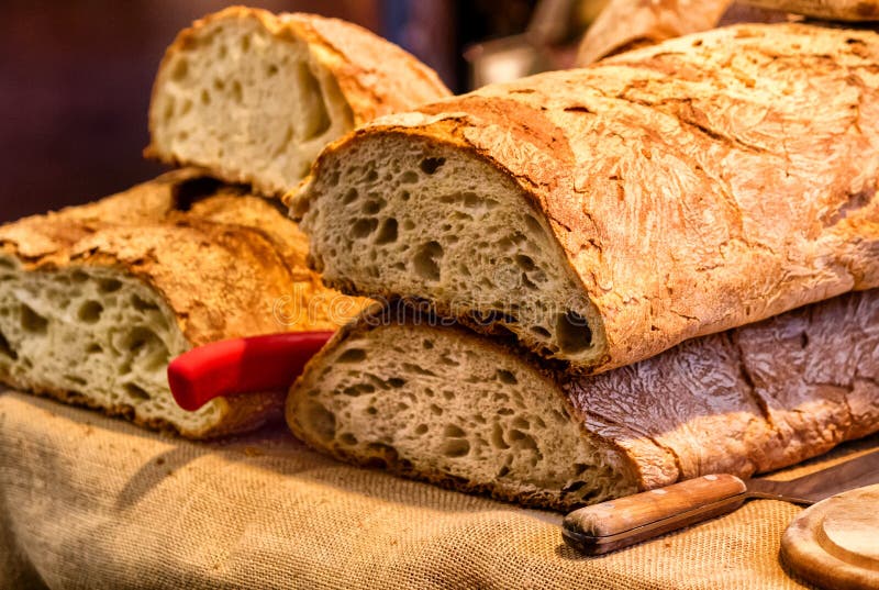 Fresh baked Italian bread stock image. Image of golden 95888135