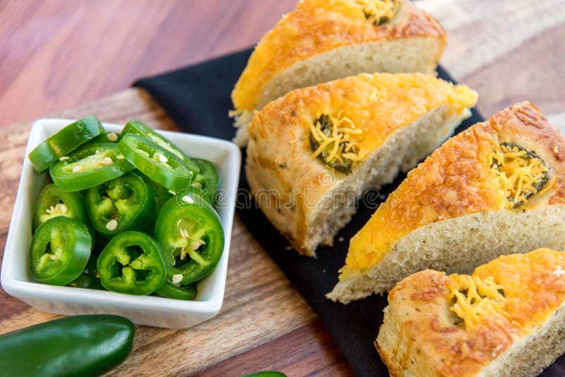Fresh Baked Loaf of Jalapeno Cheddar Bread Stock Photo Image of loaf