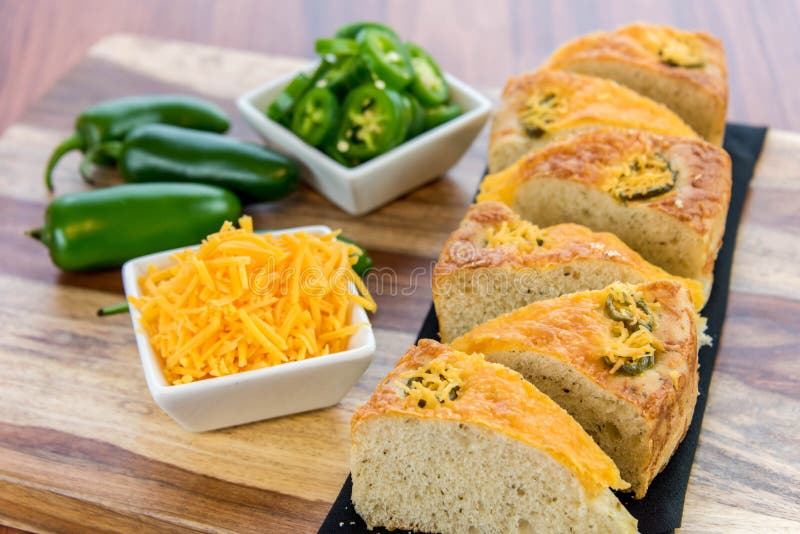 Fresh Baked Loaf of Jalapeno Cheddar Bread Stock Image Image of flour