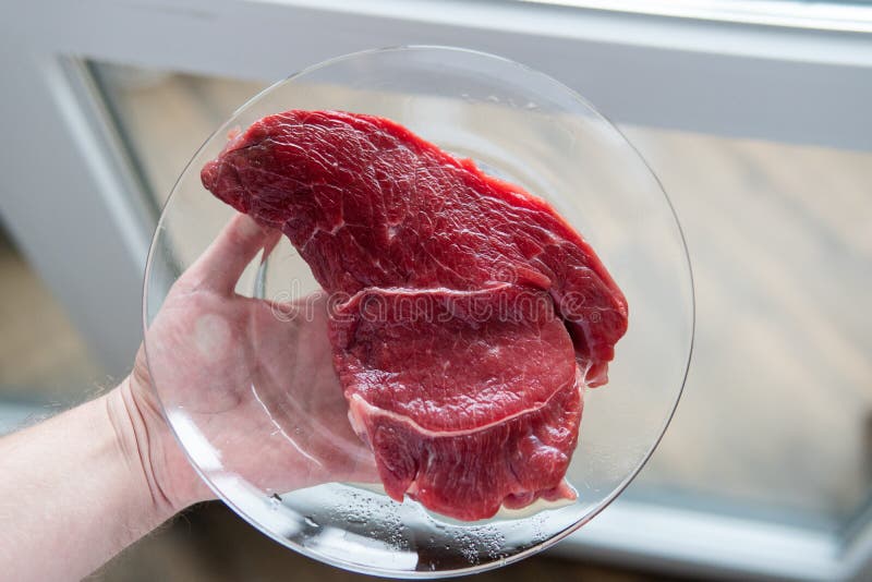 Fresh Beef Meat for Barbecue. the Best Young Meat for Cooking Stock