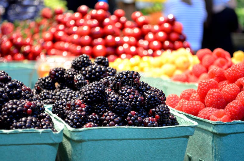 Fresh berries at farmers market