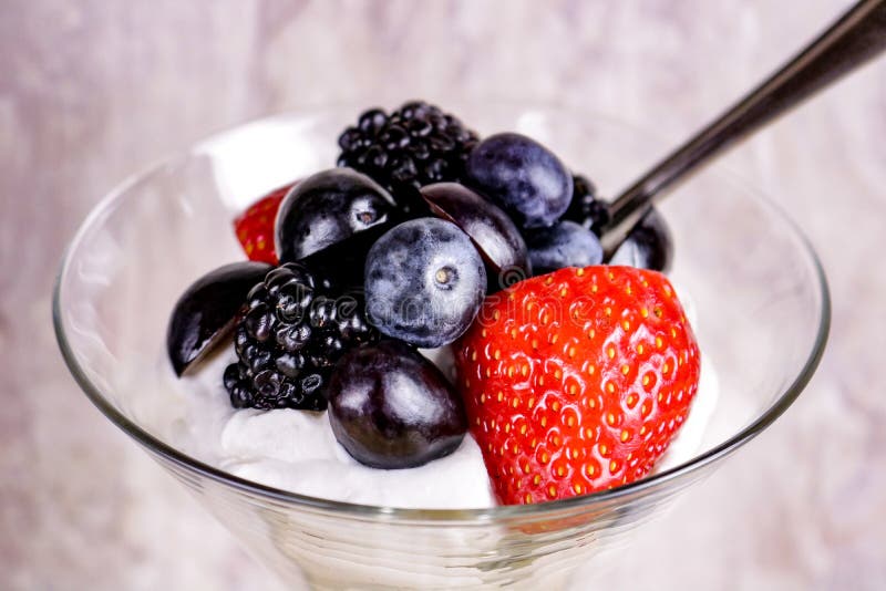 Fresh Berries and Mousse Dessert Stock Photo Image of maple, vibrant