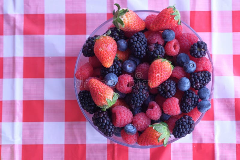 Fresh Berry Fruits in a Bowl on Table Stock Image Image of rustic