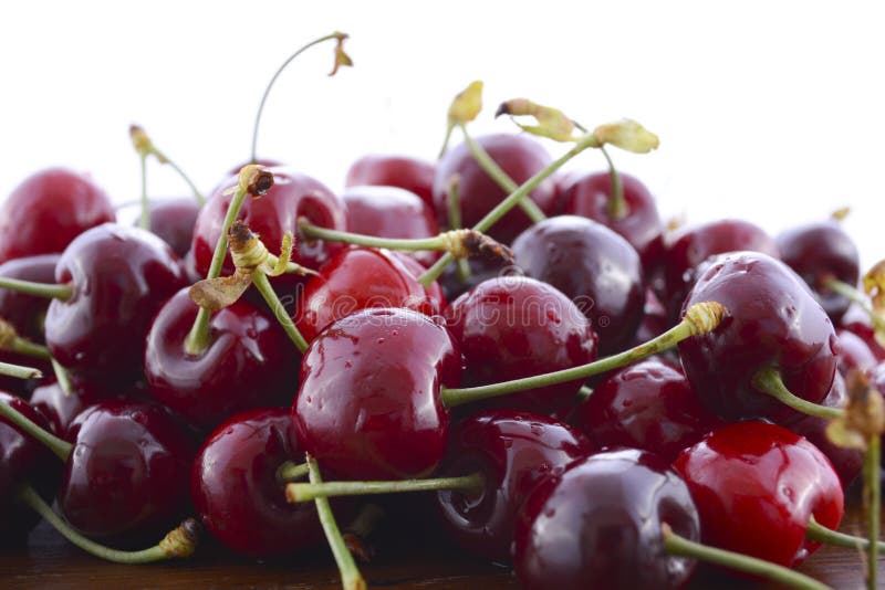 Fresh black cherries fruit stock photo. Image of white 62221230