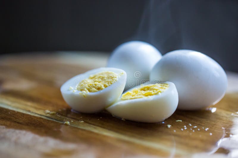 Fresh Boiled Eggs Ready for Breakfast Stock Photo Image of wood