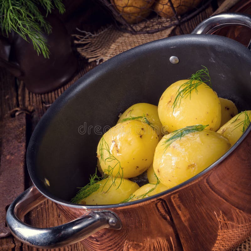 Fresh Boiled Young Potatoes with Butter Stock Image Image of germany