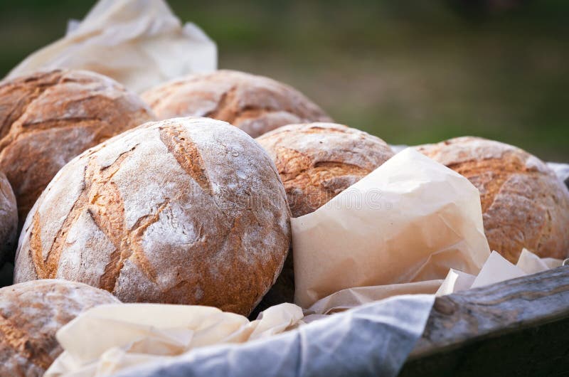 Fresh bread on parchment stock photo. Image of healthy 58392212