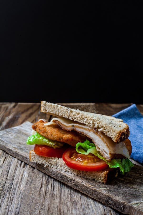 Breaded chicken sandwich stock photo. Image of american 149802292