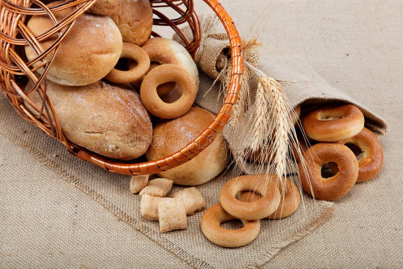 Fresh breads. stock photo. Image of diet, gold, portion 26016380