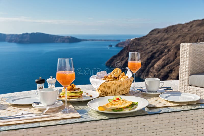 Fresh Breakfast in a Beautiful Place Stock Photo Image of luxury