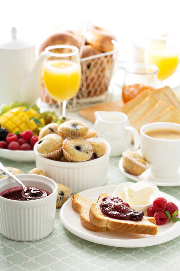 Fresh And Bright Continental Breakfast Table Stock Image Image of