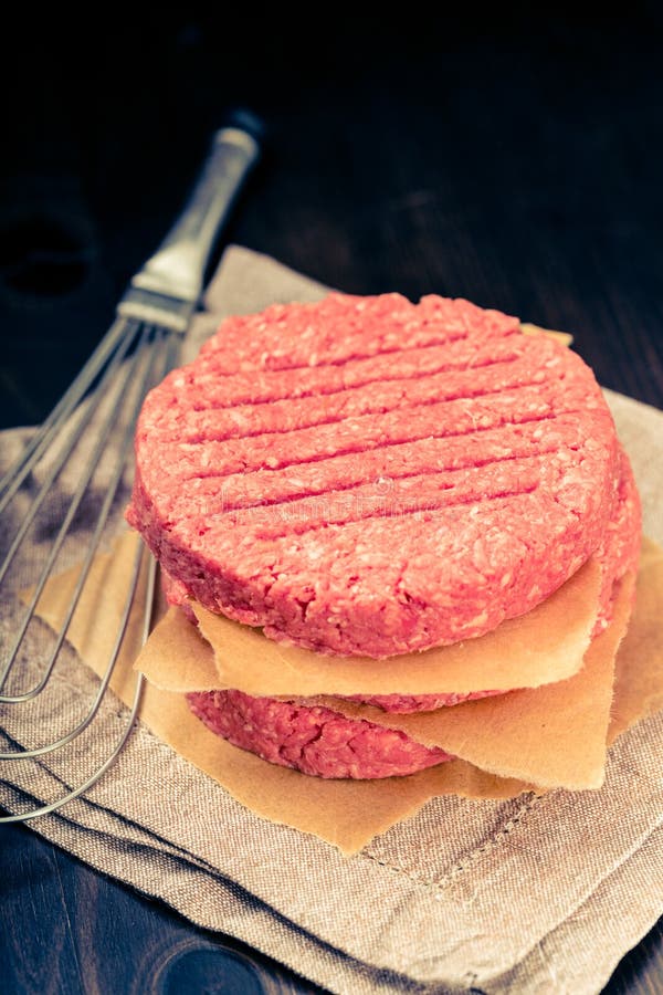 Fresh Burger Patties stock image. Image of closeup, food 66906801