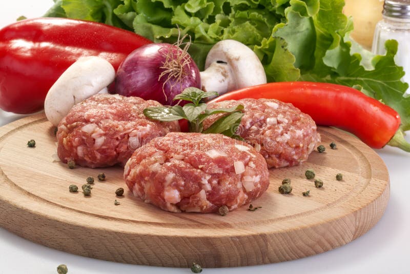 Fresh burgers stock photo. Image of beef, market, butcher 33217616