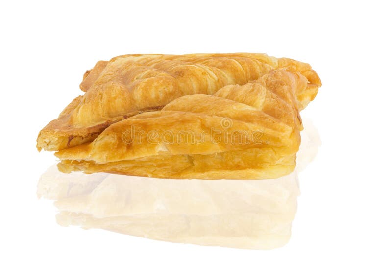 Fresh butter croissant sandwich on white background royalty free stock photography.