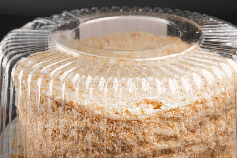 Fresh Cake in Plastic Packaging Stock Image Image of cream, calories