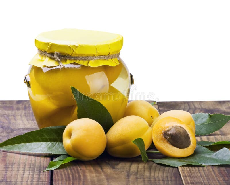 Fresh and canned apricot stock image. Image of peach 27422625