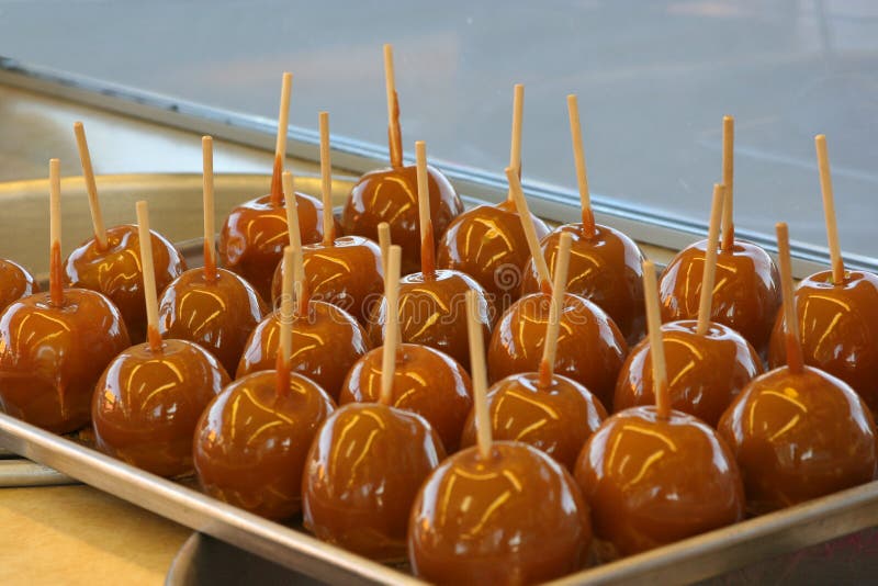 Fresh Caramel Apples stock photography