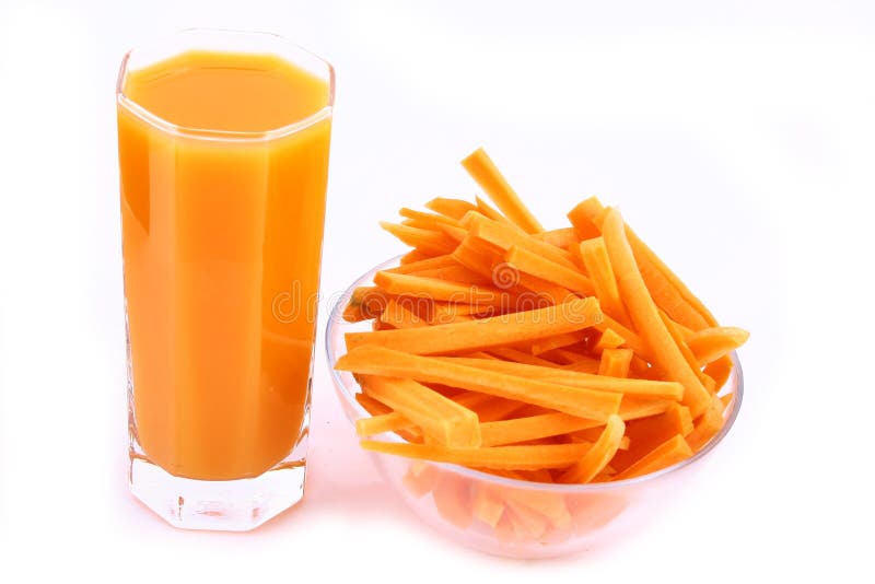 Fresh carrot juice isolated