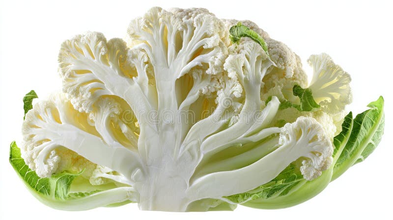 Fresh Cauliflower Floret Isolated on White Background royalty free stock photography