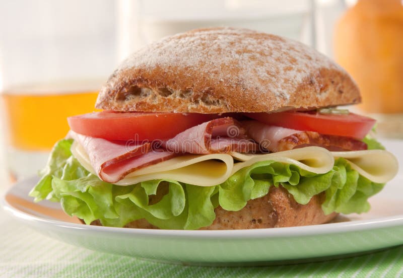 Fresh cheese & ham sandwich