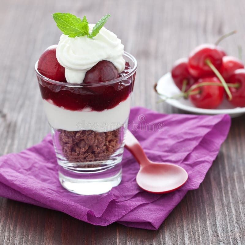 Fresh cherry dessert