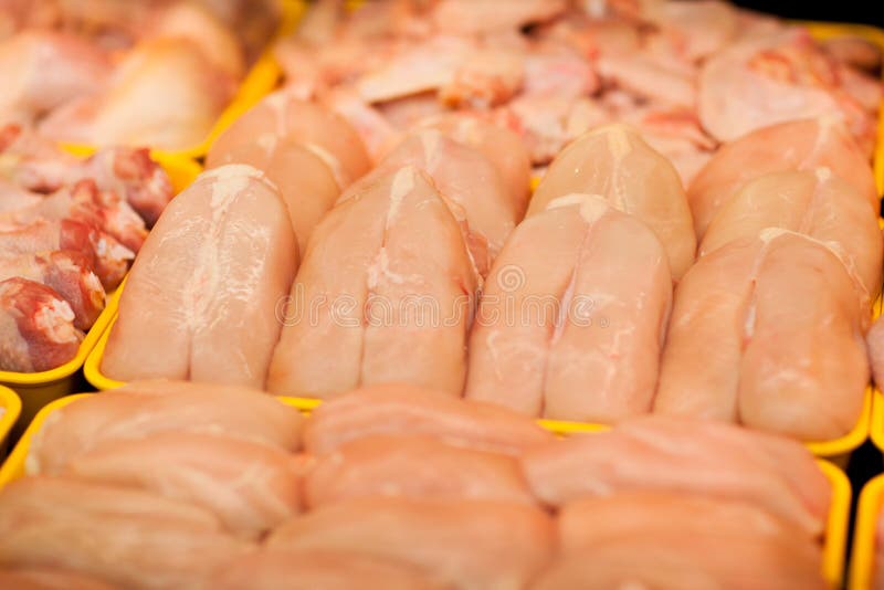 Fresh chicken in supermarket