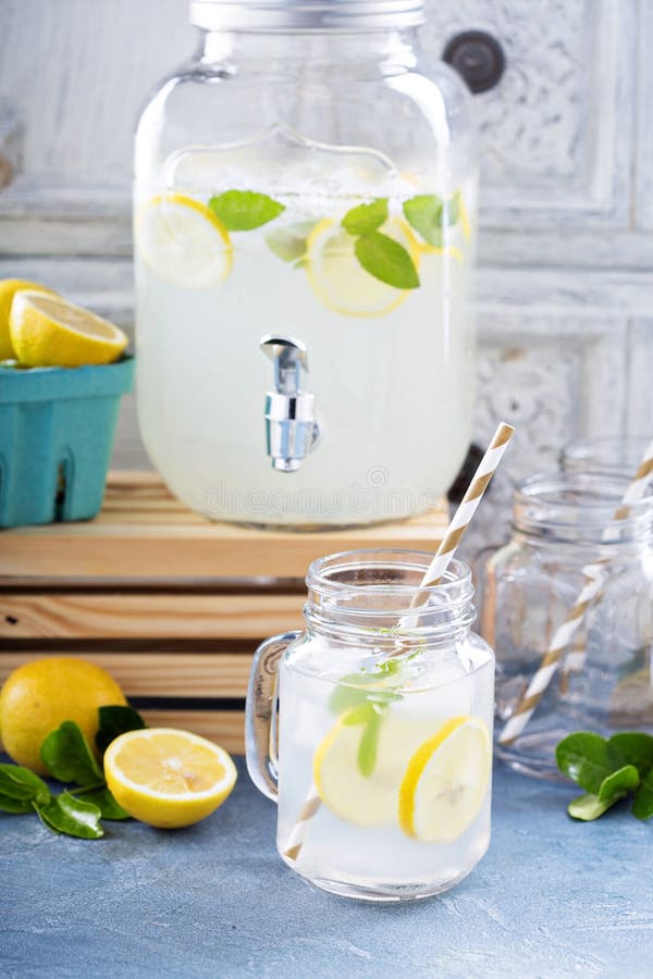 Fresh Citrus Lemonade in Beverage Dispenser Stock Photo Image of lemonade, fresh 71980030
