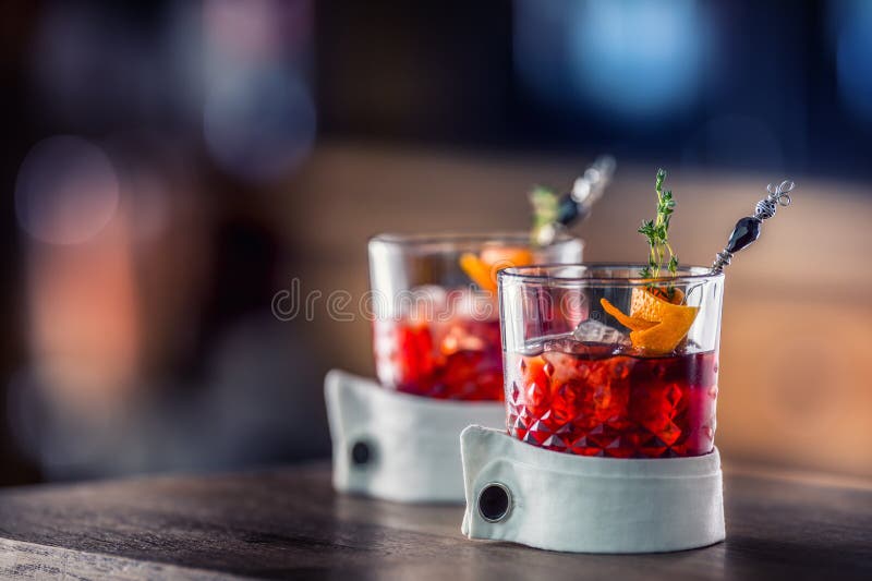 Fresh cocktail drink with ice fruit and herb decoration. Alcoholic, non-alcoholic drink-beverage at the bar counter in the pub. royalty free stock images Fresh cocktail drink with ice fruit and herb decoration. Alcoholic, non-alcoholic drink-beverage at the bar counter in the pub. royalty free stock images