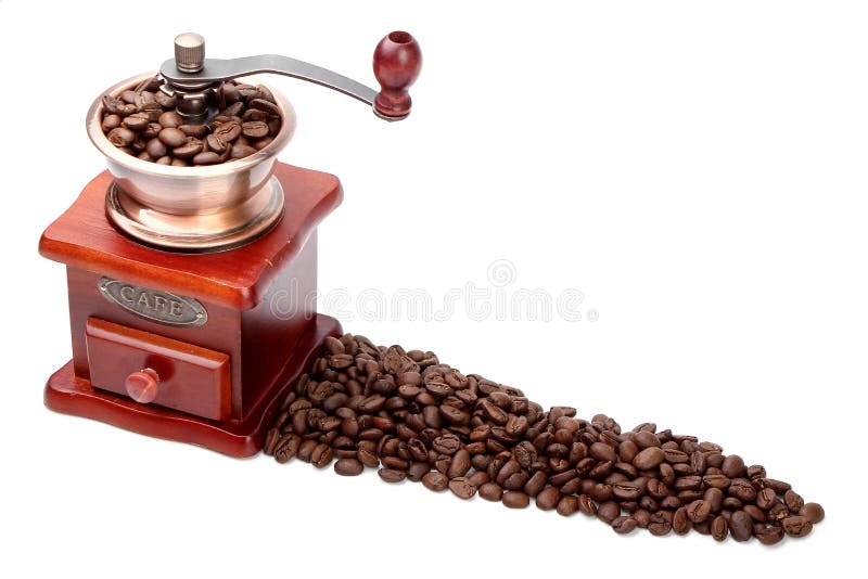 Fresh Coffee Bean And Coffee Bean Grinder royalty free stock photography