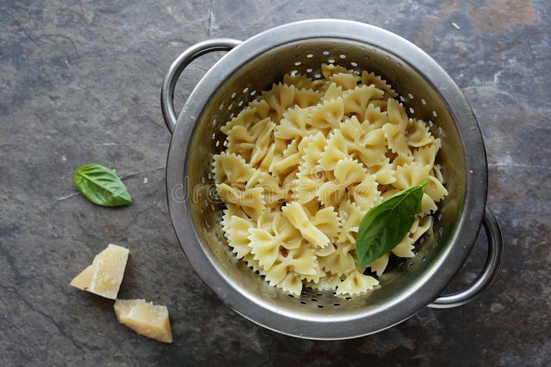 Pasta In A Colander After Cooking. Stock Photo Image of diet