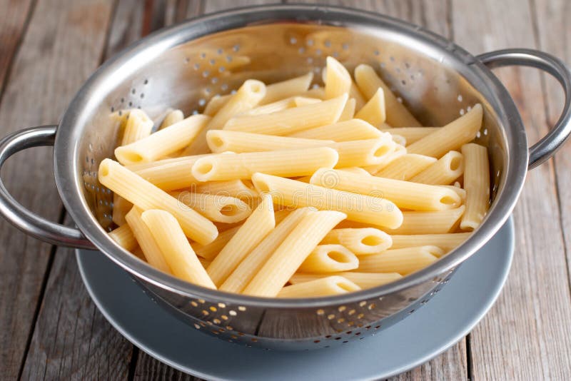 Pasta in the colander stock image. Image of close, utensil 8255831