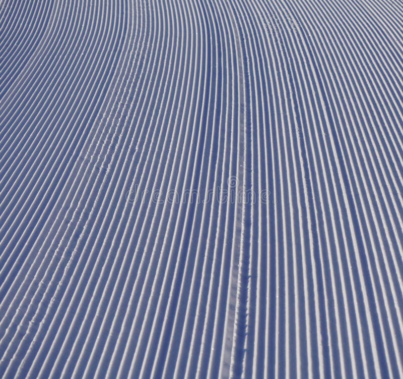 Fresh Corduroy on the Slopes of the Nechkino Ski Resort. Stock Photo ...