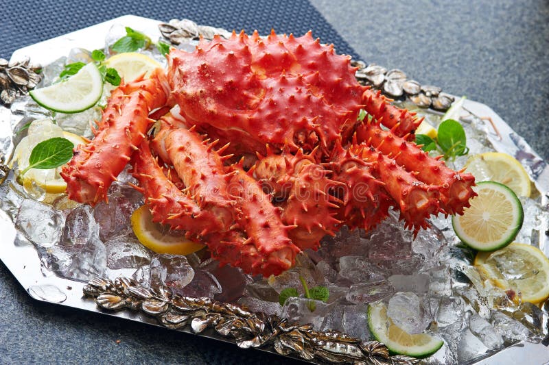 Fresh crab with cucumber stock image. Image of gourmet 51868961