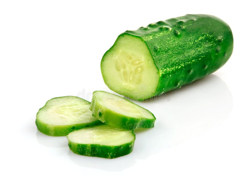 Fresh cucumber fruits with cut